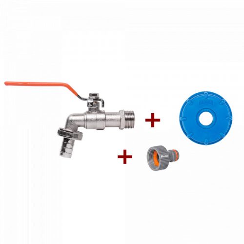 IBC Csatlakozó készlet Fém csappal 1/2R 1/2" tömlőhöz