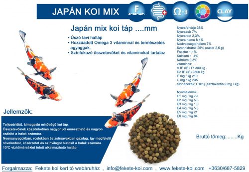 Japán mix koi táp 3 mm ( 15 kg )