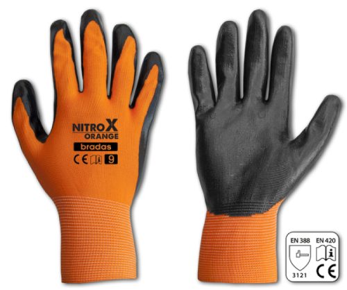 Bradas Nitrox Orange nitril kesztyű 10-es