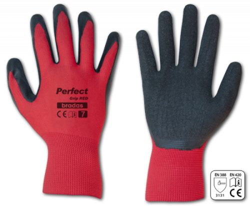 Bradas Perfect Grip Red védőkesztyű latex 10-es