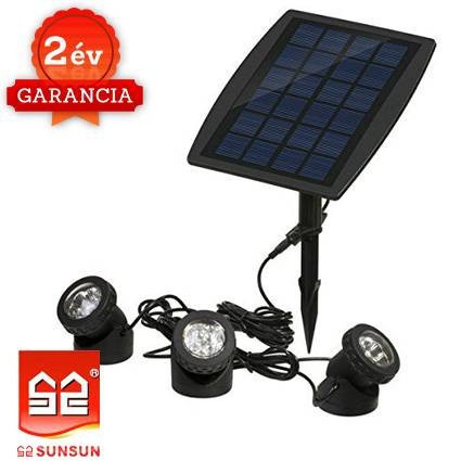 SunSun BSV-SL318C napelemes világításkészlet (Piros)  (3x6Led)